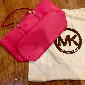 Michael Kors Hot Pink Jet Set Travel Tote